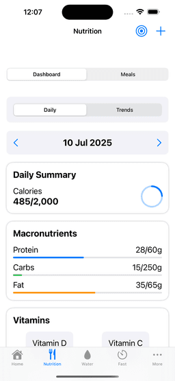 Nutrition Tracking Preview
